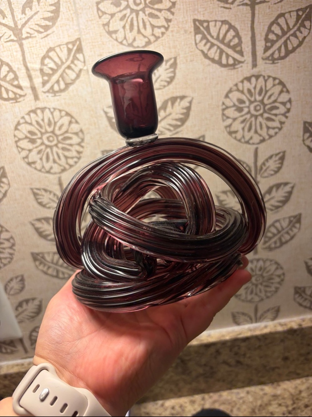 Anthropologie Glass Candlestick Holder